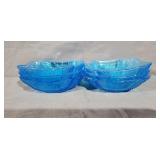 6 Small Blue Depression Berry Bowls