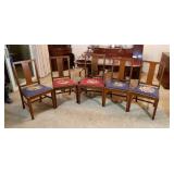 5 Oak Dining Chairs, Early 1900