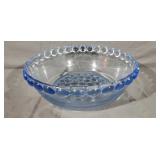 Large 10in. Blue Bubbleglass Bowl