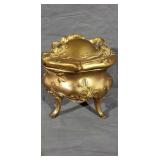 Gold Foil Over Metal Victorian Jewelry Box