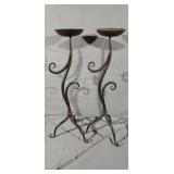 Blacksmith Made Candle Stands, 18in.