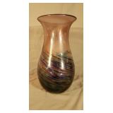 10in. Amethyst Swirl Handblown Vase