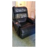 Lane Leather Navy Recliner