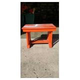 Early Library Table Painted Orange, Disassembled