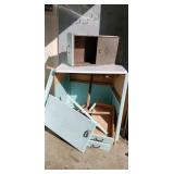 Early Porcelain Top Cabinet, Needs Reassembled