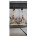 Early Handpainted Vanity Lamps