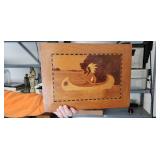 Inlaid Native American Art On Board 14"