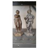 2 8in. Cast Metal Statues