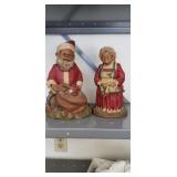 2 Nice Molded Christmas Statues 10"