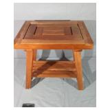 Nice wood stool, neat seat design