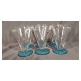 Blue Fluted Brandy Goblets