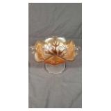Unusual Pattern Carnival Glass Compote