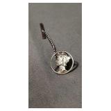 1945 Mercury Dime Cut Into A Fob