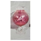 Etched Pink Crystal Globe