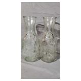 2 Etched Decanters