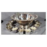 Gorgeous Towle Silver Co. Punch Bowl Set
