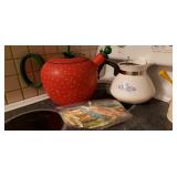 Corningware Teapot and Strawberry Teapot Vintage