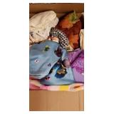 Large Box With Silk and Table Linens