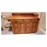 Nice Wooden Roll Around Sewing Cabinet