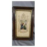 1874 First Communion Certificate, Great Color!