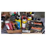 Many Carb and Brake Cleaner Cans Full
