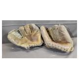 2 Early Baseball Mitts