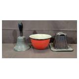 Early Toaster, School Bell, Graniteware