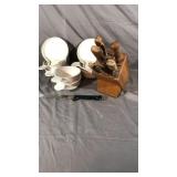 Corning Ware Soup Bowls with Lids and Cutlery