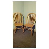 2 Oak Dining Chairs