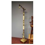 Gorgeous Alabaster/Jadeite Floor Lamp, 1 Crack