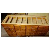 Large Wide Library Card File Cabinet, No top.