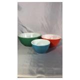 Vintage Pyrex Mixing Bowls 8, 6.5 and 5 Inch