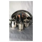 Sterling Silver Tray Accompanied by 2- Tea Pots