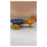 Vintage Chicken Pulling A Cart Tin Toy