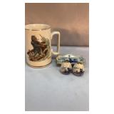 Delft Salt and Pepper Shakers Butter Pad and a