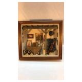 Shadow Box With Glass Front Depicting Old