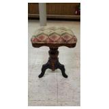 Cast Iron And Oak Organ Stool