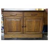 Vintage Carved Oak 2 Door Cabinet 40