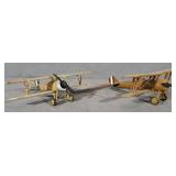 2 Handcrafted Wooden Airplane Models