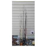 14 Older Rough Fishing Poles