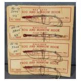 4 Vintage New Old Stock Marathon Frog Hooks