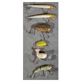 6 Nice Wooden Fishing Lures and All