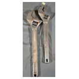 2 Large Forged Crescent Wrenches