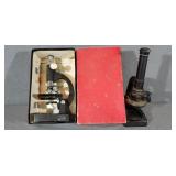 2 Early Vintage Antique Microscopes