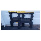 2 Heavy Duty Folding Saw Horses