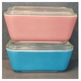 Pink and Blue 7" Fridge Pyrex Dishes
