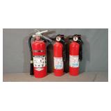 3 Different Full Fire Extinguishers