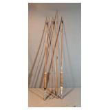 2 Early Antique Hexagonal Wood Rods