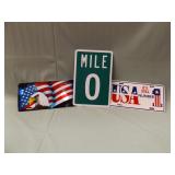 MILE ZERO & USA LICENSE PLATES