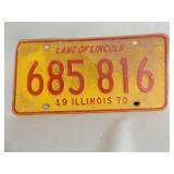 1970 ILLINOIS LICENSE PLATE